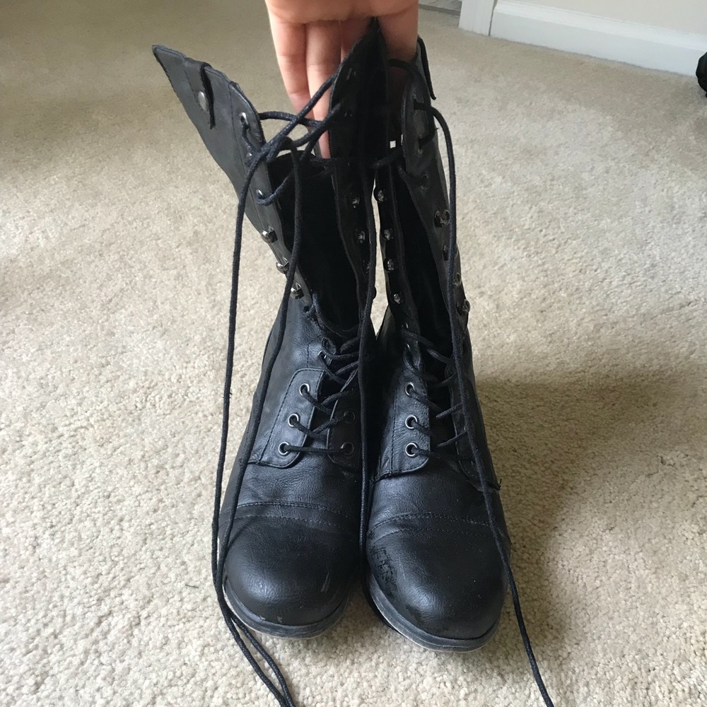 Black Lace Up Boots